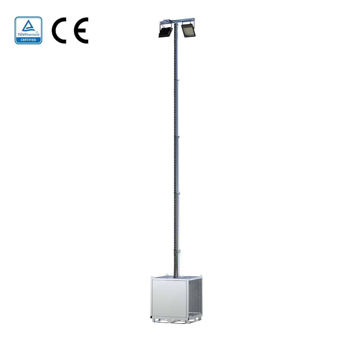 Sirius One mobile light tower with 2 floodlights extended